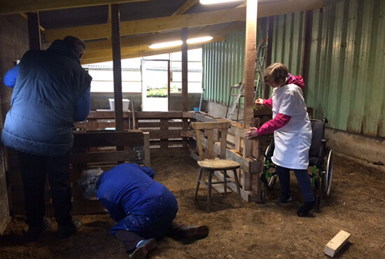 Intervention dans une étable